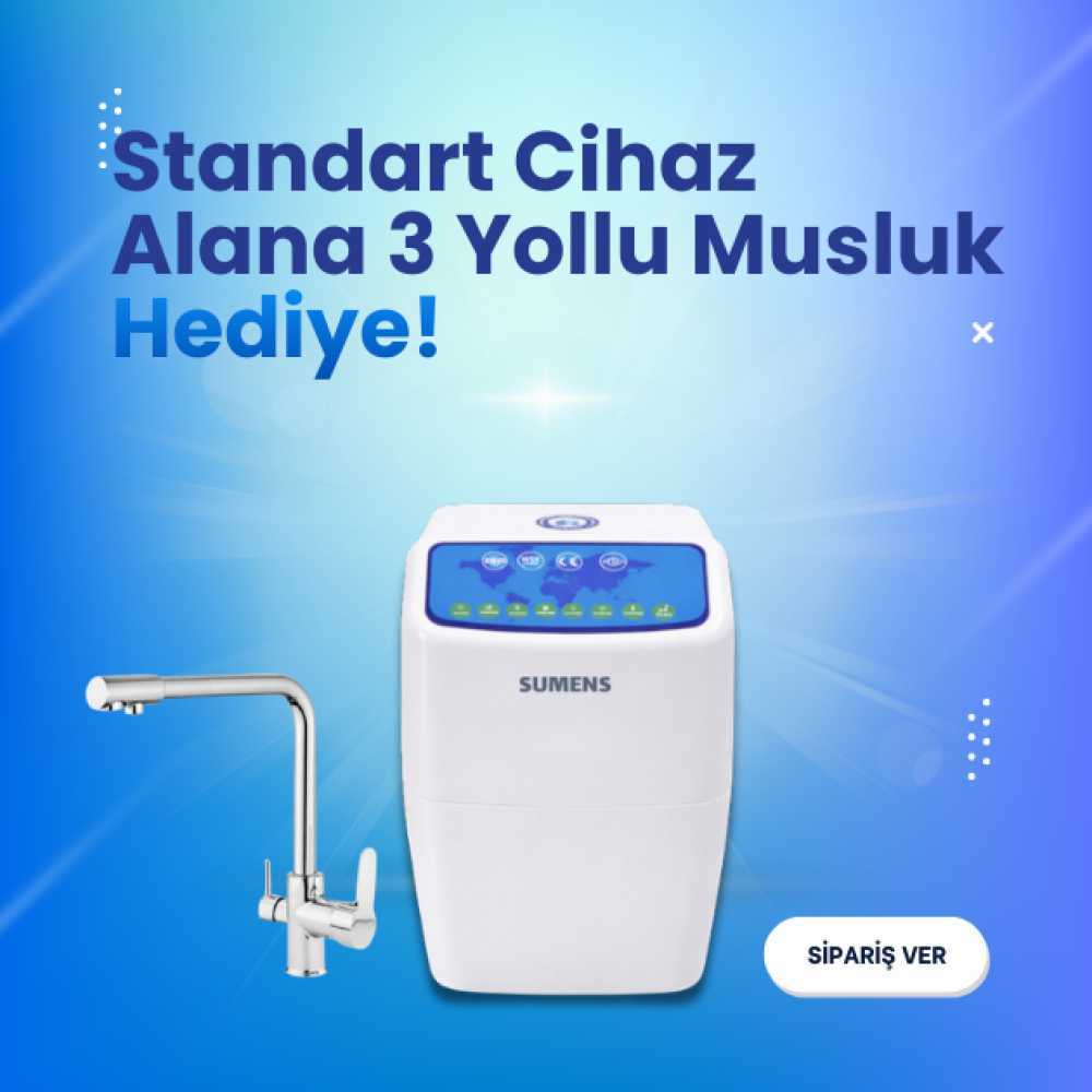 Sumens SM-27 8 Litre Beyaz Su Arıtma Cihazı (3 Yollu Musluk Hediye)